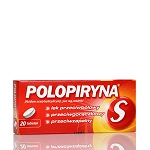 Polopiryna S tabletki na ból słaby i umiarkowany, objawy przeziębienia i grypy, 20 szt.