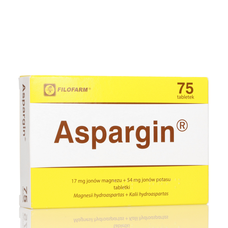 Aspargin, tabletki na niedobór magnezu i potasu, 75 szt.