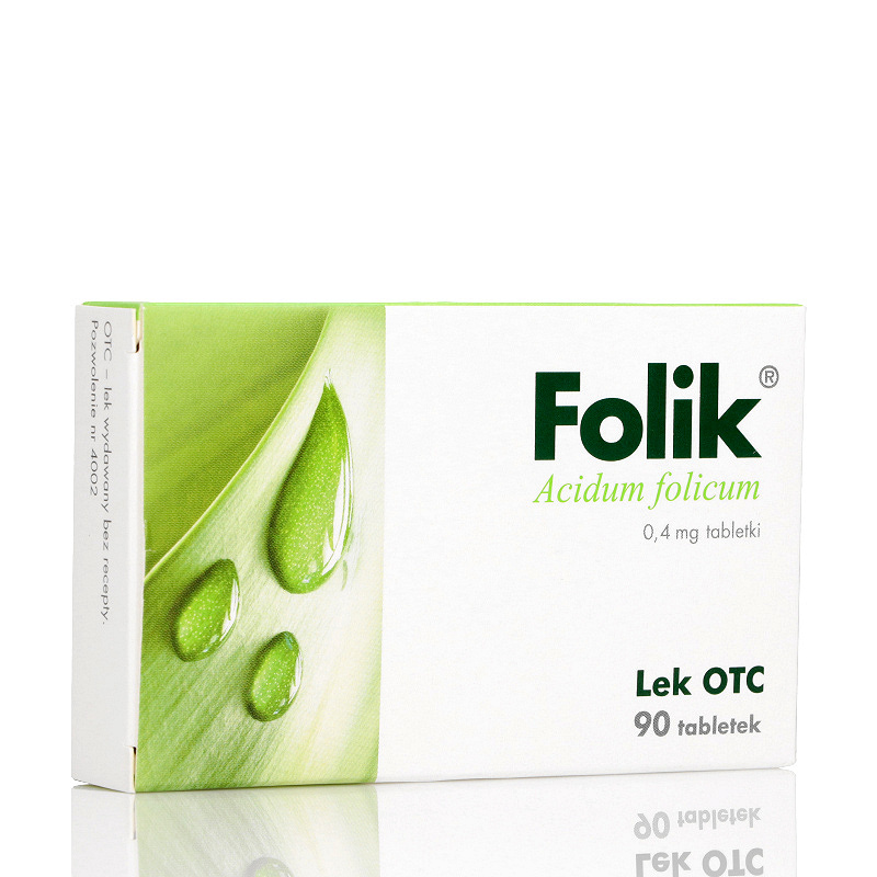 Folik tabletki zapobiegające niedoborom kwasu foliowego, 90 szt.