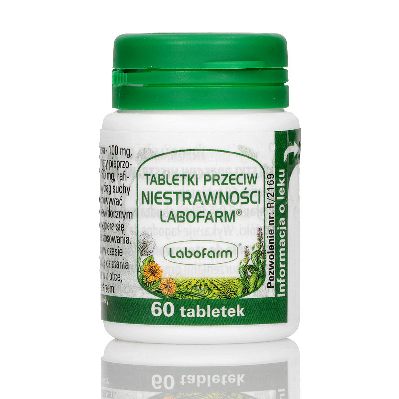 Tabletki przeciw niestrawności Labofarm, tabletki na zaburzenia trawienia, 60 szt.
