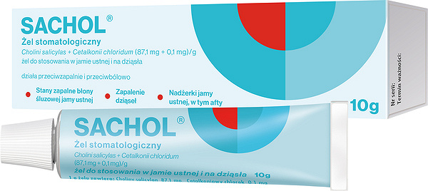 Sachol żel stomatologiczny w stanach zapalnych jamy ustnej, tuba 10 g