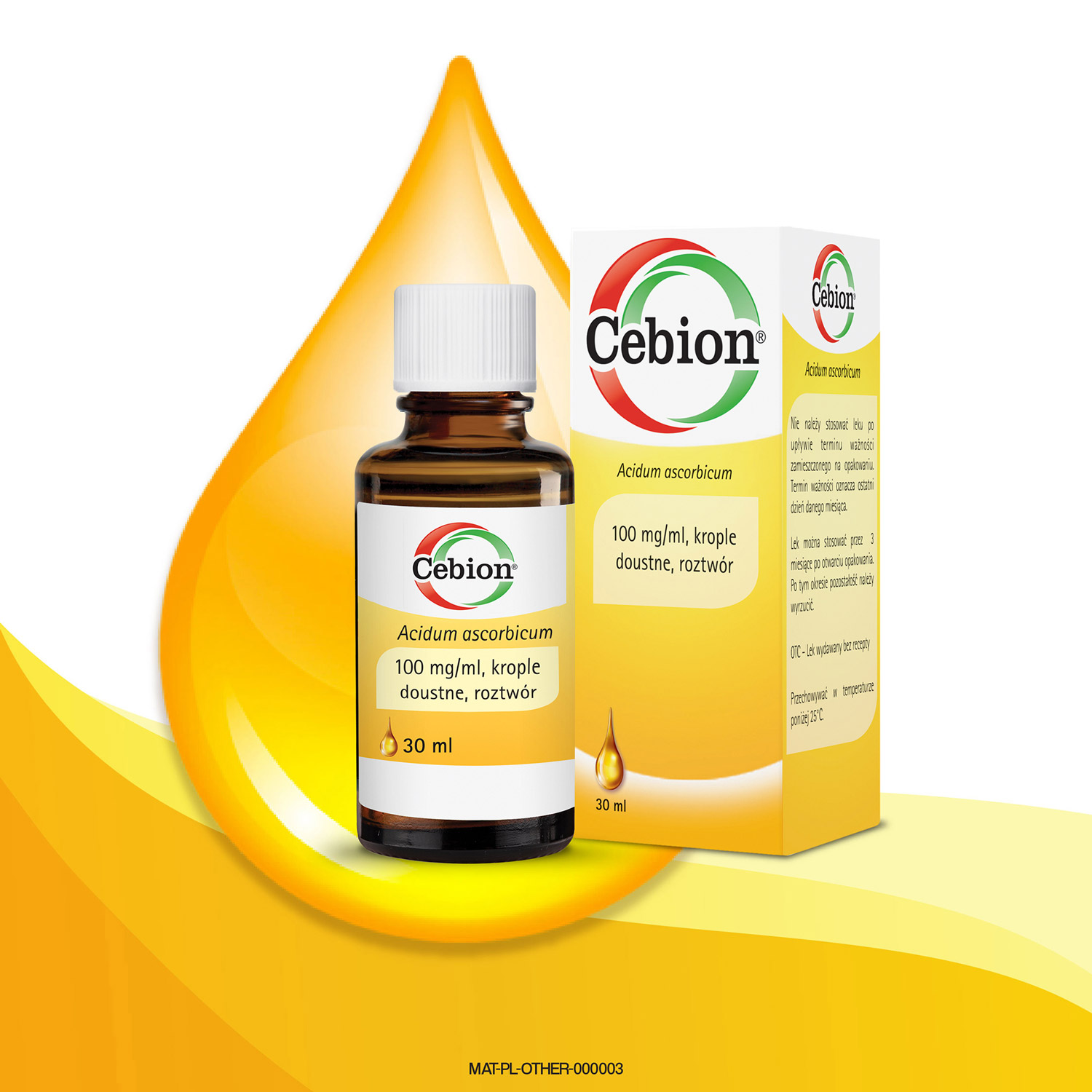 Cebion, krople na niedobór witaminy C, butelka 30 ml