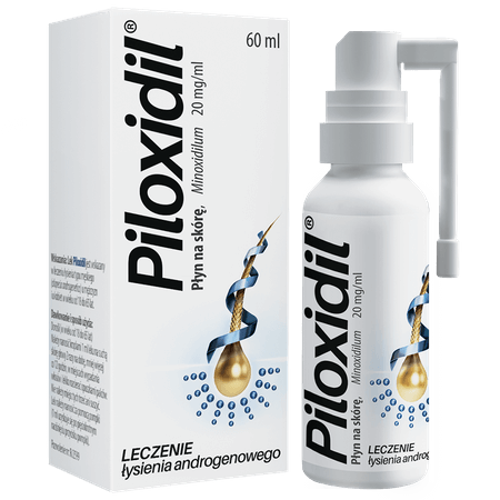 Piloxidil, płyn hamujący wypadanie włosów i stymulujący ich odrost, butelka 60 ml