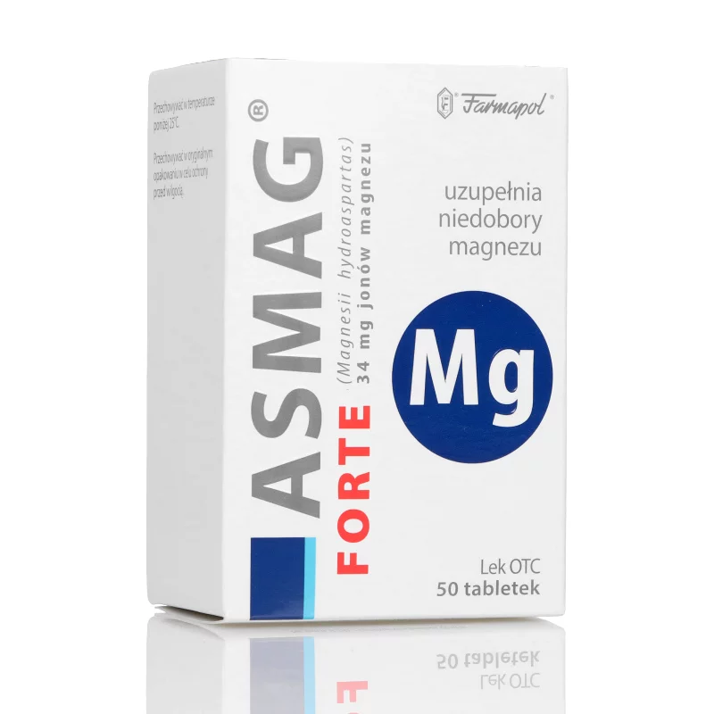 Asmag Forte, tabletki na niedobór magnezu, 50 szt.
