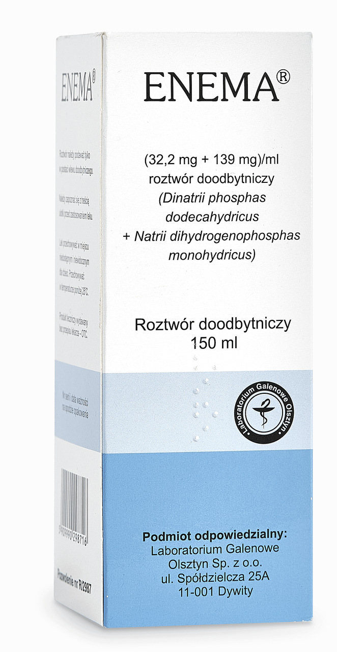 Enema roztwór doodbytniczy oczyszczający jelito oraz na zaparcia, butelka 150 ml