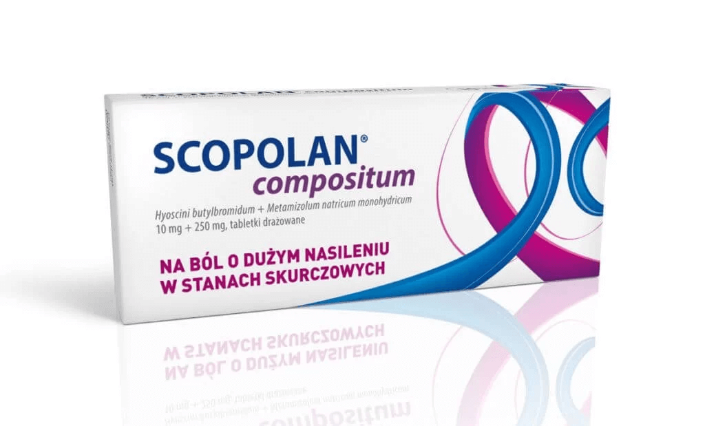 Scopolan compositum, tabletki na ból o dużym nasileniu w stanach skurczowych przewodu pokarmowego i dróg żółciowych, 10 szt.