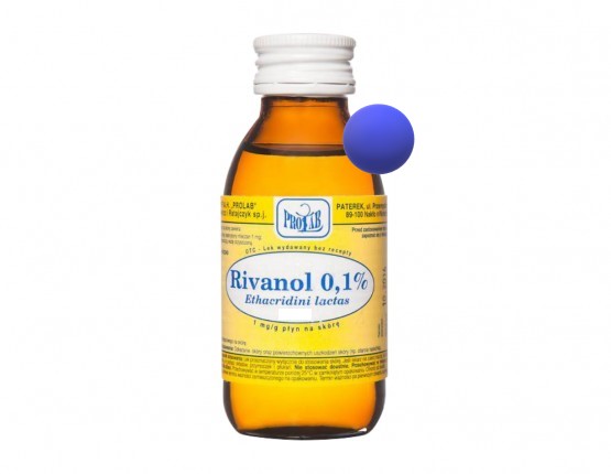 Rivanol 0,1%, płyn odkażający otarcia skóry, butelka 250 g