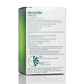 Nicorette , guma do żucia łagodząca głód nikotynowy i objawy odstawienia, 105 szt.