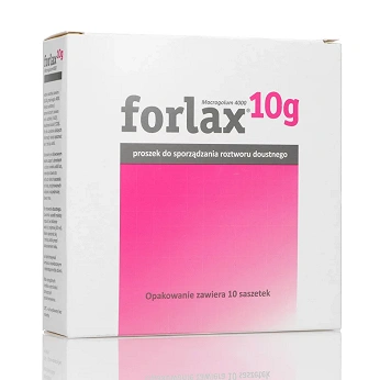 Forlax 10 g, proszek na zaparcia o działaniu przeczyszczającym, 10 sasz.