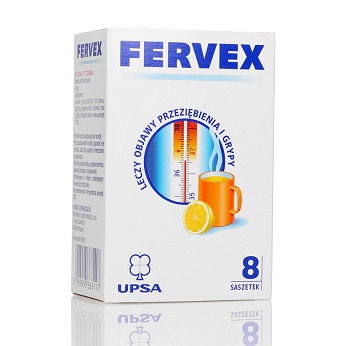 Fervex, granulat na objawy przeziębienia i grypy, 8 sasz. x 13 g