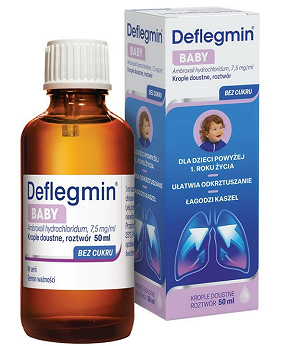Deflegmin Baby, krople łagodzące kaszel u dzieci, butelka 50 ml