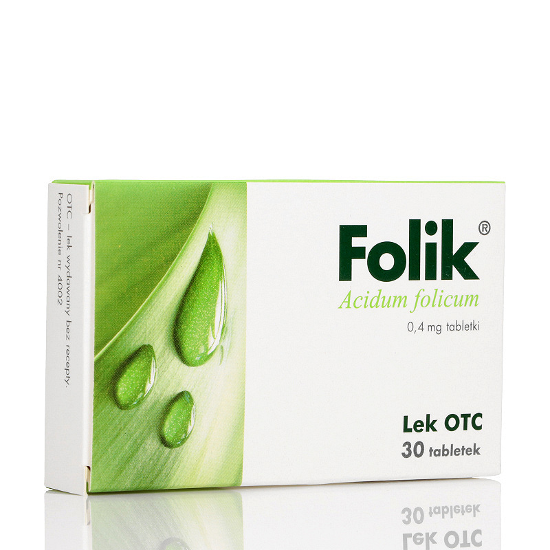 Folik, tabletki zapobiegające niedoborom kwasu foliowego, 30 szt.