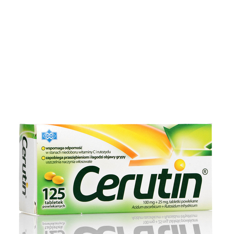 Cerutin, tabletki wspomagające odporność z witaminą C i rutozydem, 125 szt.