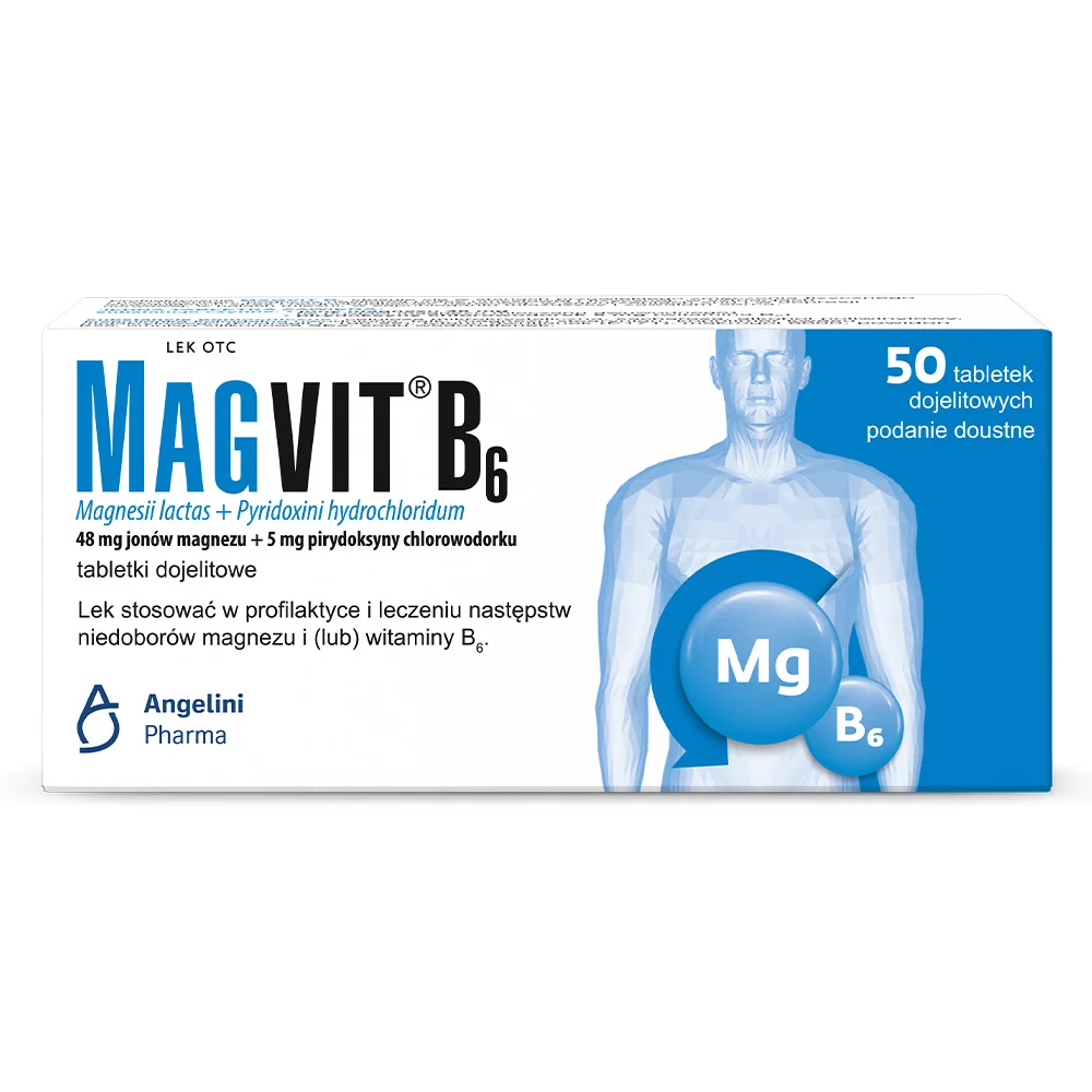 Magvit B6, tabletki z magnezem i witaminą B6, 50 szt.