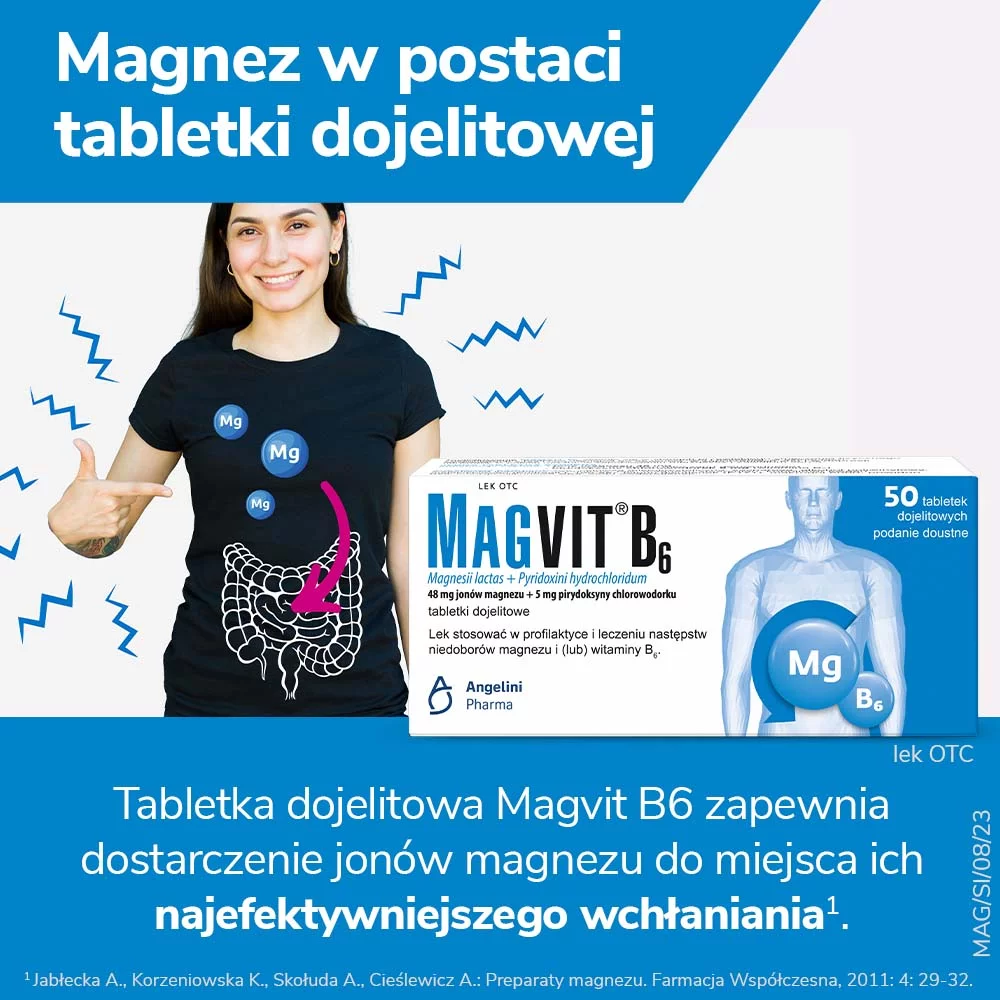 Magvit B6, tabletki z magnezem i witaminą B6, 50 szt.