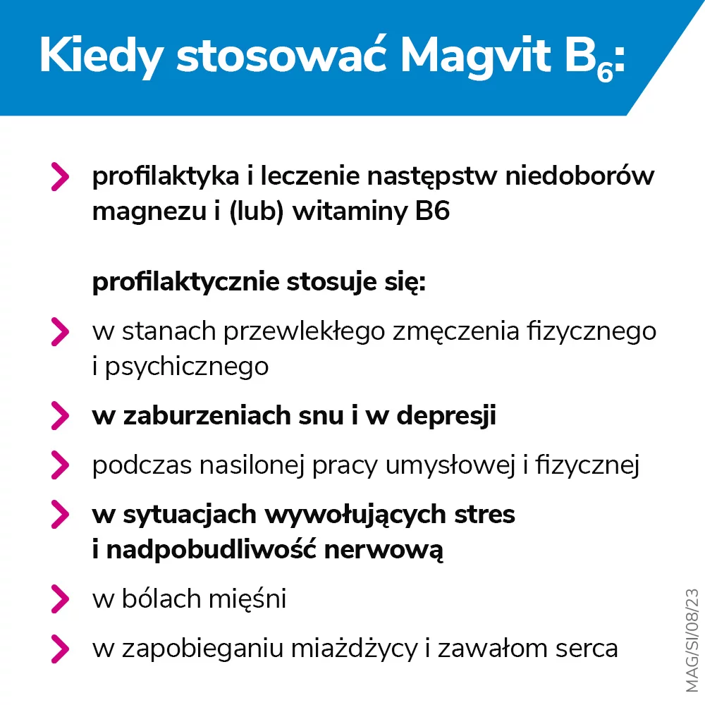 Magvit B6, tabletki z magnezem i witaminą B6, 50 szt.
