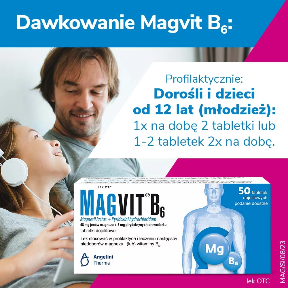 Magvit B6, tabletki z magnezem i witaminą B6, 50 szt.