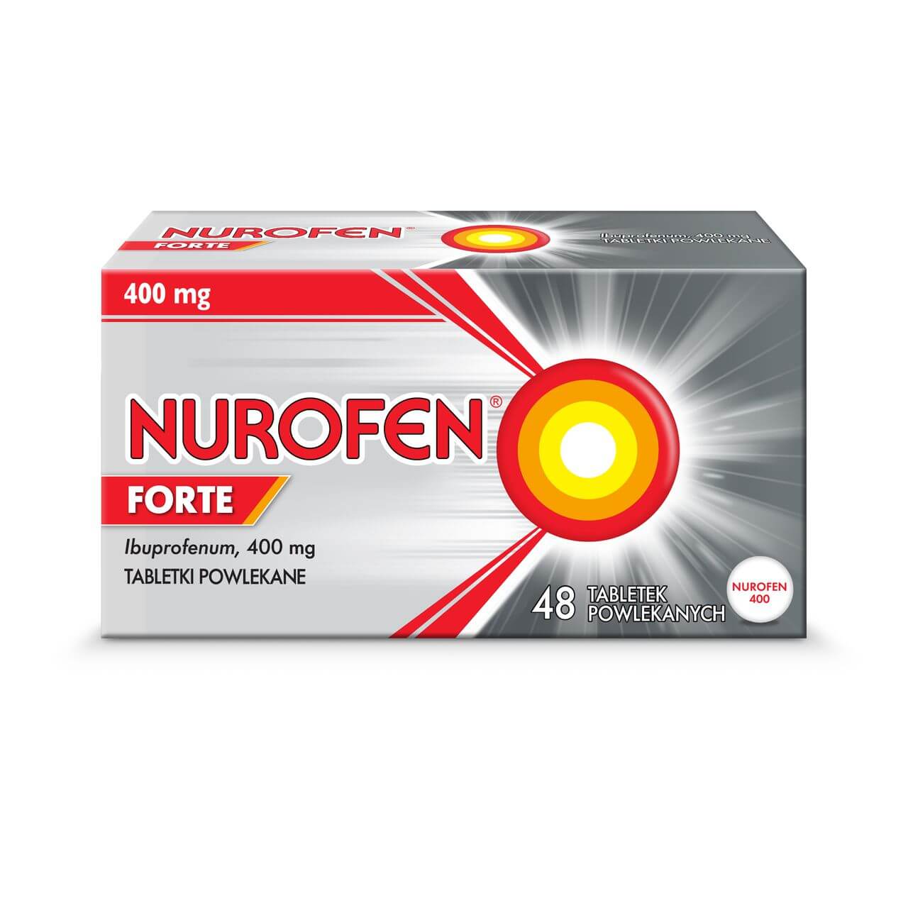 Nurofen Forte 400 mg, tabletki na ból słaby i umiarkowany różnego pochodzenia, 48 szt.
