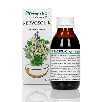 Nervosol K, płyn uspokajający w stanach napięcia nerwowego, butelka 100 ml