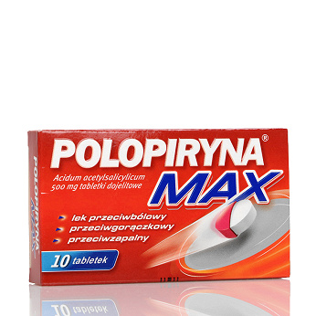Polopiryna Max 500 mg, tabletki na objawy przeziębienia i grypy, 10 szt.