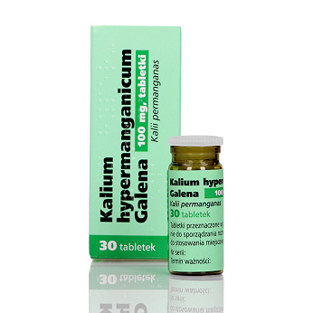 Kalium hypermanganicum Galena, tabletki odkażające do przemywania skóry, ran, 30 szt.