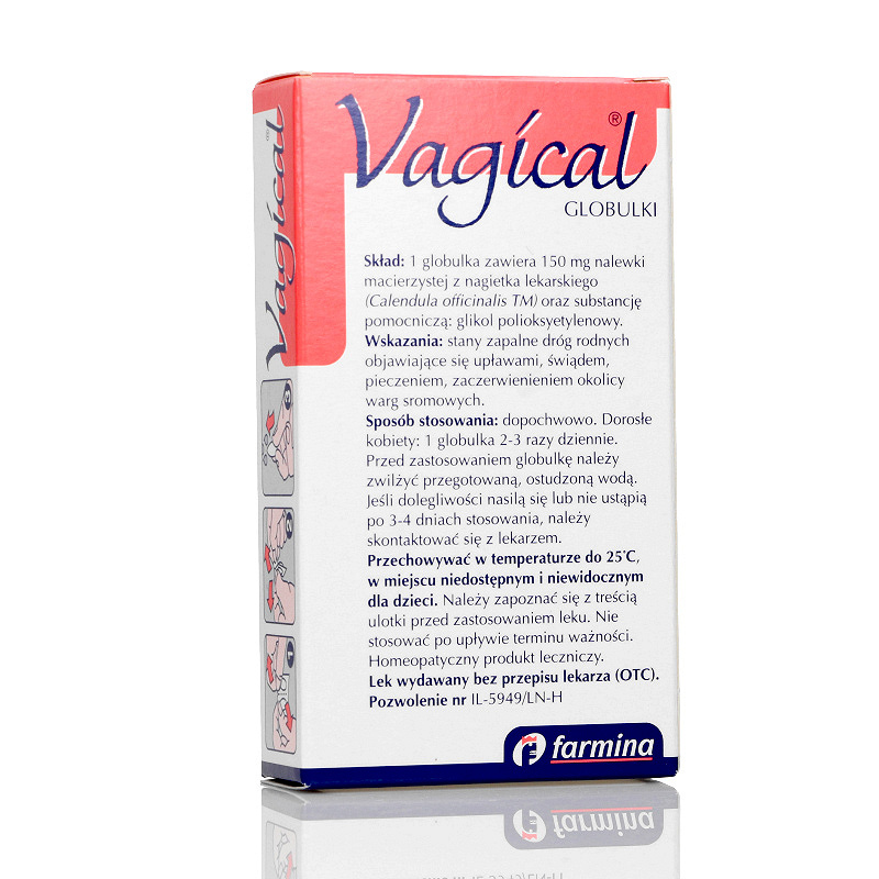 Vagical, globulki dopochwowe na pieczenie i zaczerwienienie okolic warg sromowych, 10 szt.