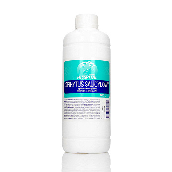 Spirytus salicylowy, dezynfekujący skórę, otarcia, na trądzik i łojotok, butelka 800 g