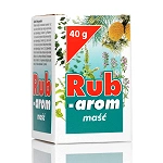 Rub-Arom maść rozgrzewająca stosowana do nacierania w bólach mięśniowych oraz infekcjach górnych dróg oddechowych, słoik 40 g