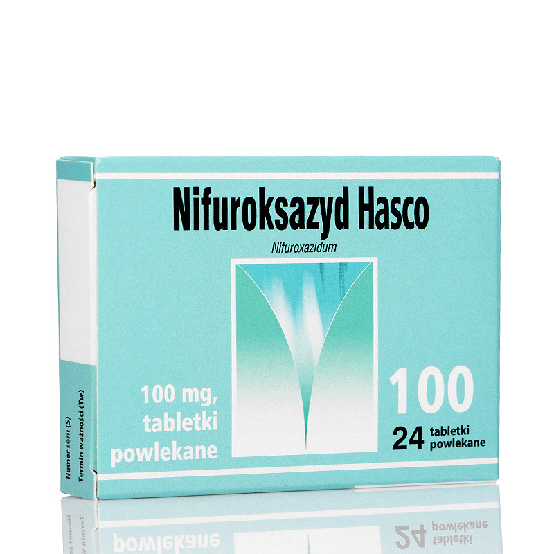 Hasco Nifuroksazyd 100 mg tabletki powlekane na biegunkę , 12 szt.