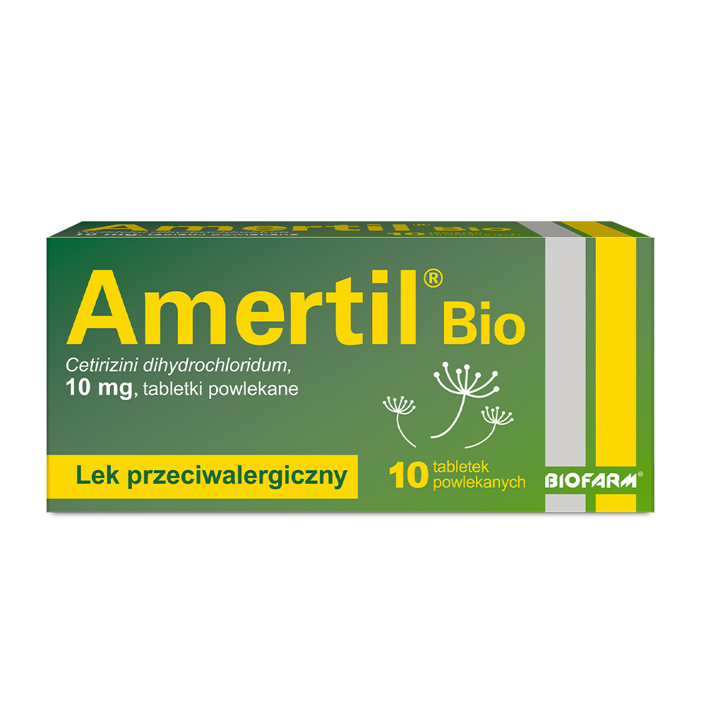 Amertil Bio tabletki powlekane o działaniu przeciwalergicznym, 10 szt.