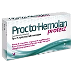 Procto-Hemolan protect czopki zmniejszające stan zapalny oraz łagodzące objawy hemoroidów, 10 szt.
