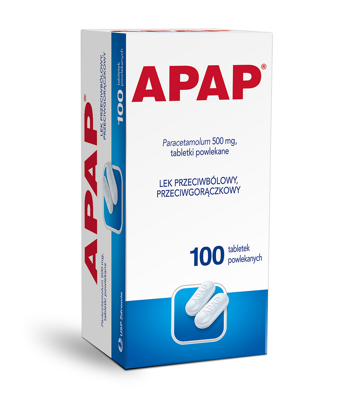 Apap, tabletki na ból o różnym pochodzeniu, 100 szt.