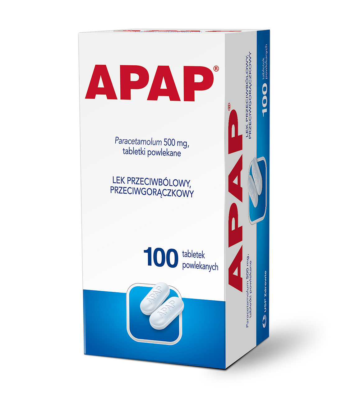 Apap, tabletki na ból o różnym pochodzeniu, 100 szt.