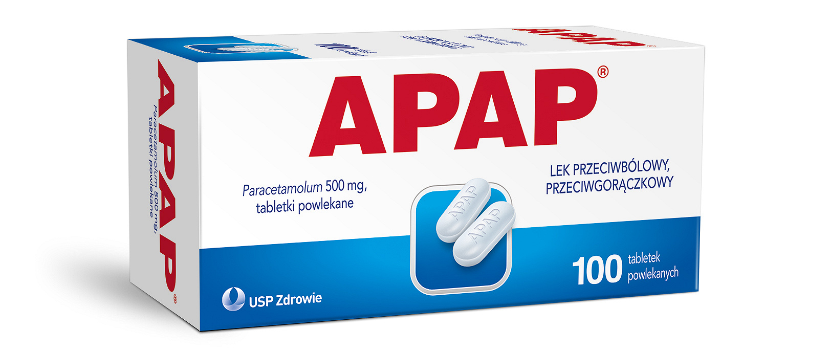 Apap, tabletki na ból o różnym pochodzeniu, 100 szt.