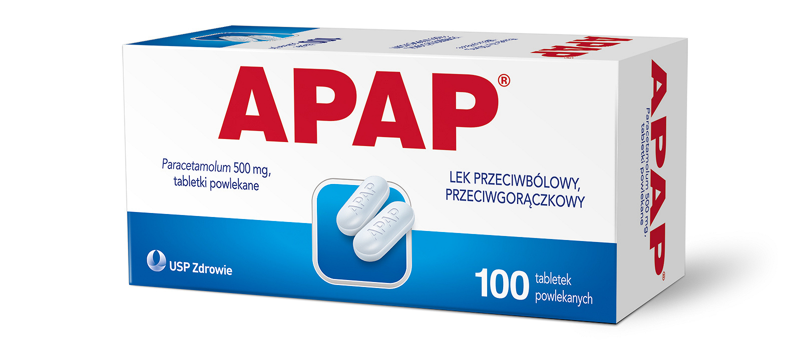 Apap, tabletki na ból o różnym pochodzeniu, 100 szt.