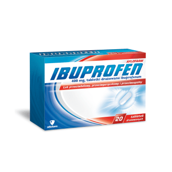 Ibuprofen Aflofarm 400 mg, tabletki przeciwbólowe, przeciwgorączkowe i przeciwzapalne, 400 mg, 20 szt.