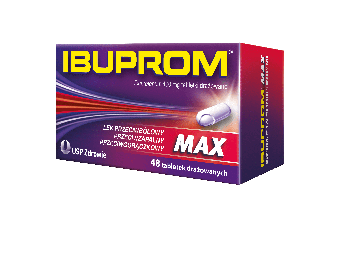 Ibuprom Max, tabletki przeciwzapalne, przeciwbólowe, przeciwgorączkowe, 48 szt.