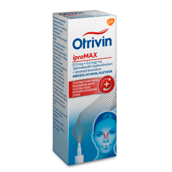 Otrivin ipra MAX, aerozol na przeziębienie, zapalenie błony śluzowej nosa, butelka 10 ml