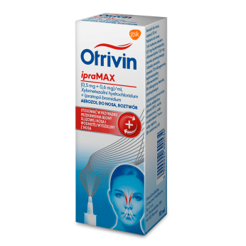 Otrivin ipra MAX, aerozol na przeziębienie, zapalenie błony śluzowej nosa, butelka 10 ml