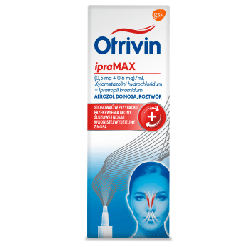 Otrivin ipra MAX, aerozol na przeziębienie, zapalenie błony śluzowej nosa, butelka 10 ml