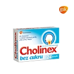 Cholinex  pastylki w stanach zapalnych gardła i jamy ustnej bez cukru, 24 szt.