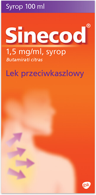 Sinecod, syrop wspomagający leczenie kaszlu różnego pochodzenia, butelka 100 ml