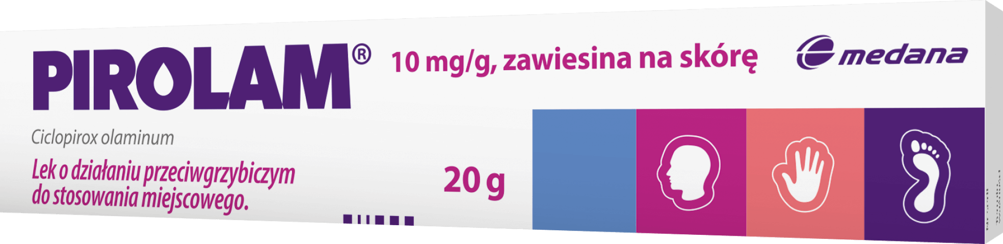 Pirolam, zawiesina na skórę przeciwko grzybicy, 20 g