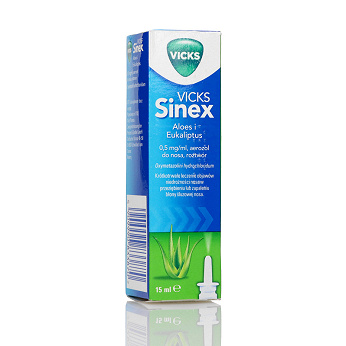 Vicks Sinex , aerozol z aloesem i eukaliptusem udrażniający nos, butelka 15 ml