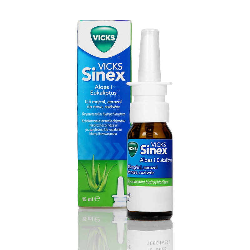 Vicks Sinex , aerozol z aloesem i eukaliptusem udrażniający nos, butelka 15 ml