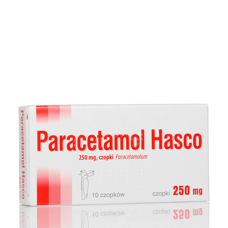 Paracetamol Hasco, czopki doodbytnicze na bóle różnego pochodzenia oraz stany podgorączkowe, 10 szt.