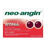 Neo-Angin Wiśnia pastylki na ból gardła, 24 szt.