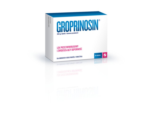Groprinosin, tabletki przeciwwirusowe i zwiększające odporność, 20 szt.