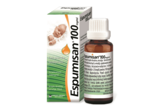 Espumisan 100 mg/ml  krople na uczucie pełności, wzdęcia i ucisk, butelka 30 ml