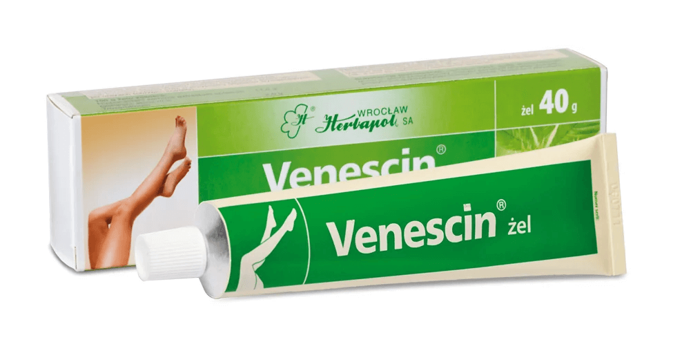 Venescin żel na objawy niewydolności żylnej, pourazowe obrzęki i krwiaki, tuba 40 g